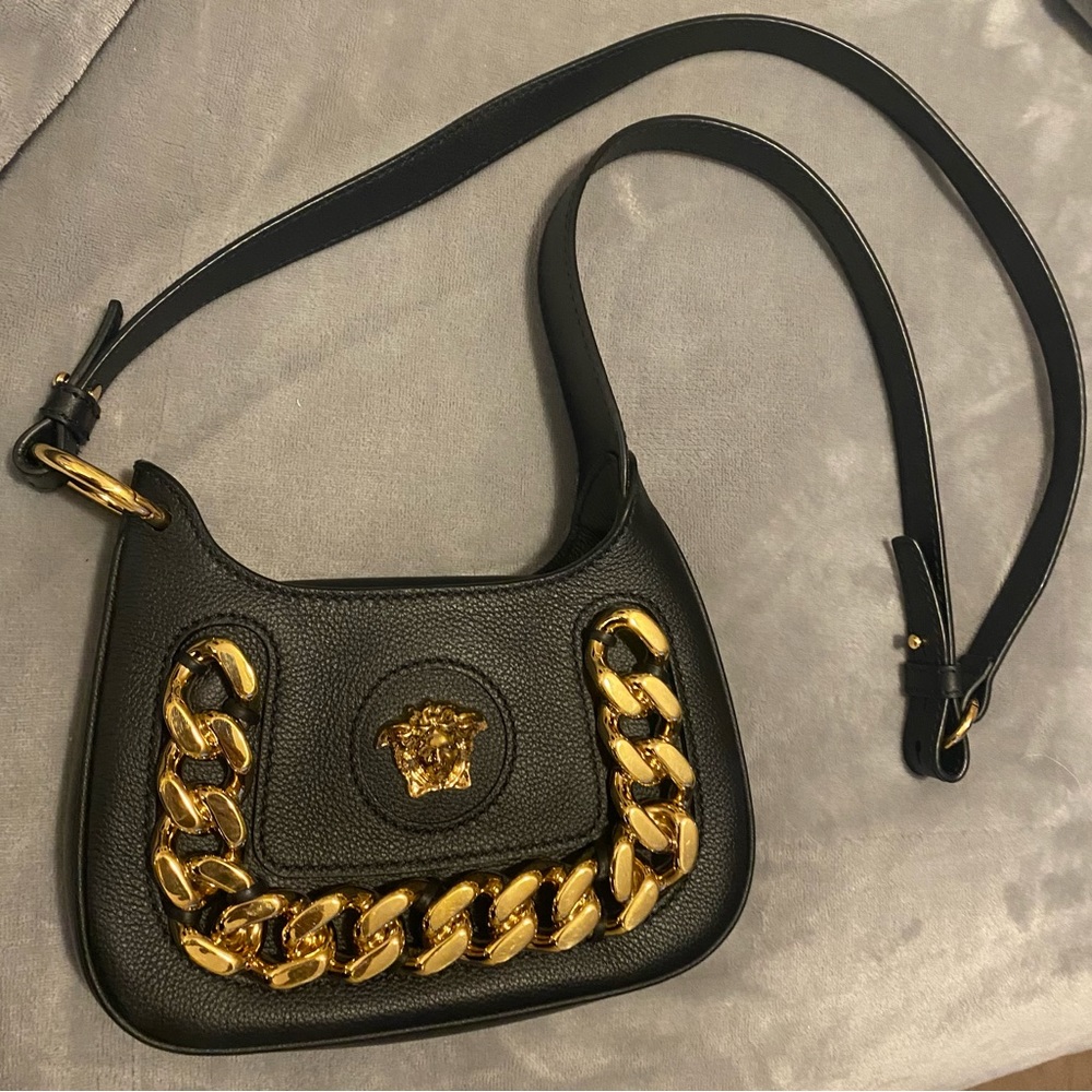 Versace Mini La Medusa Chain Leather Hobo Bag - Picture 6 of 16